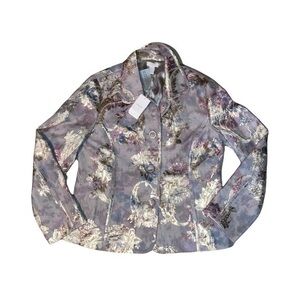 Chico’s illia raspberry jacquard jacket nwt Chico’s size 2 = L